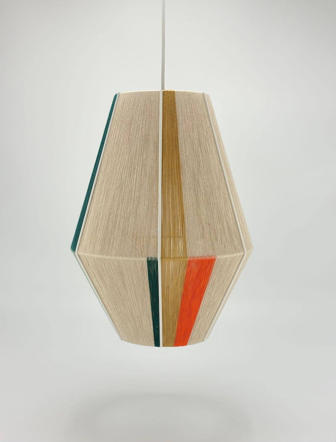 middle view of Bree Baya pendant light in multi-colour and natural yarns by Skye Lightly