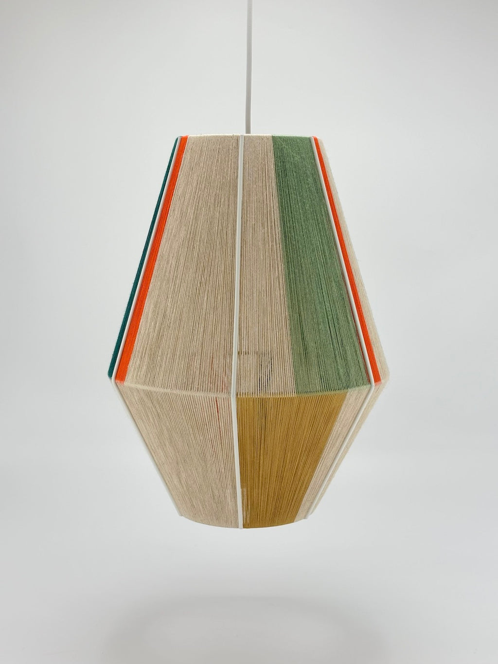 back view of Bree Baya pendant light in multi-colour and natural yarns by Skye Lightly