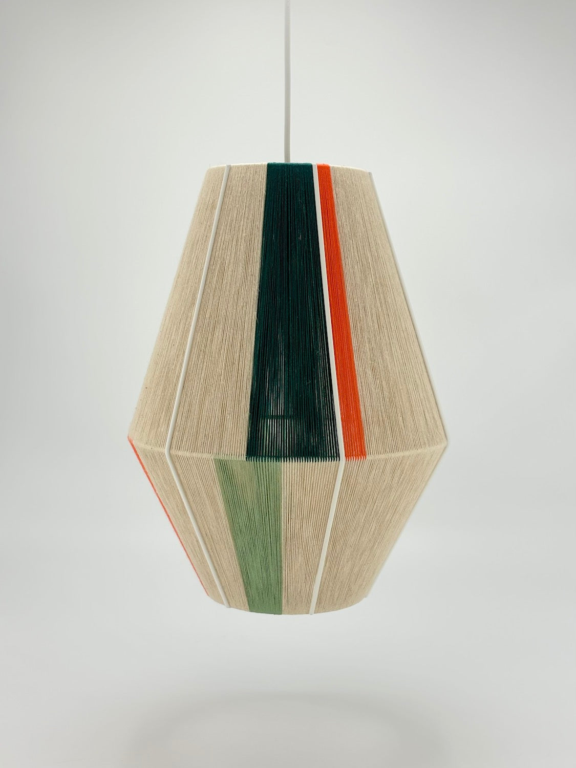 centre view of Bree Baya pendant light in multi-colour and natural yarns by Skye Lightly