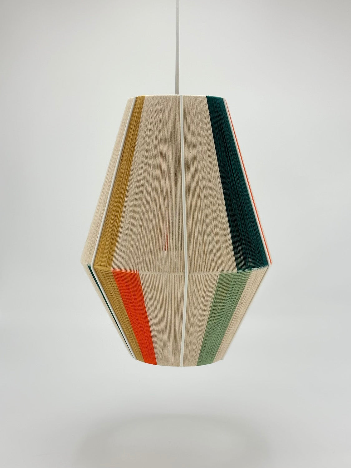 Bree Baya pendant light in multi-colour and natural yarns by Skye Lightly
