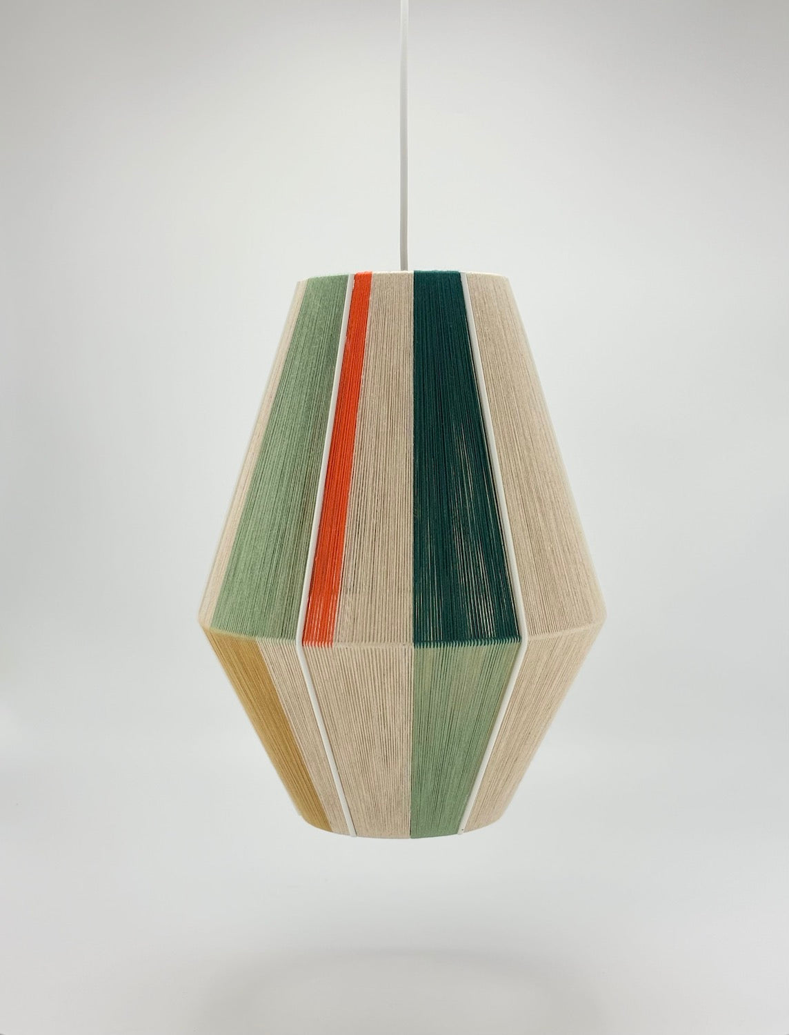Bree Baya pendant light in multi-colour and natural yarns by Skye Lightly