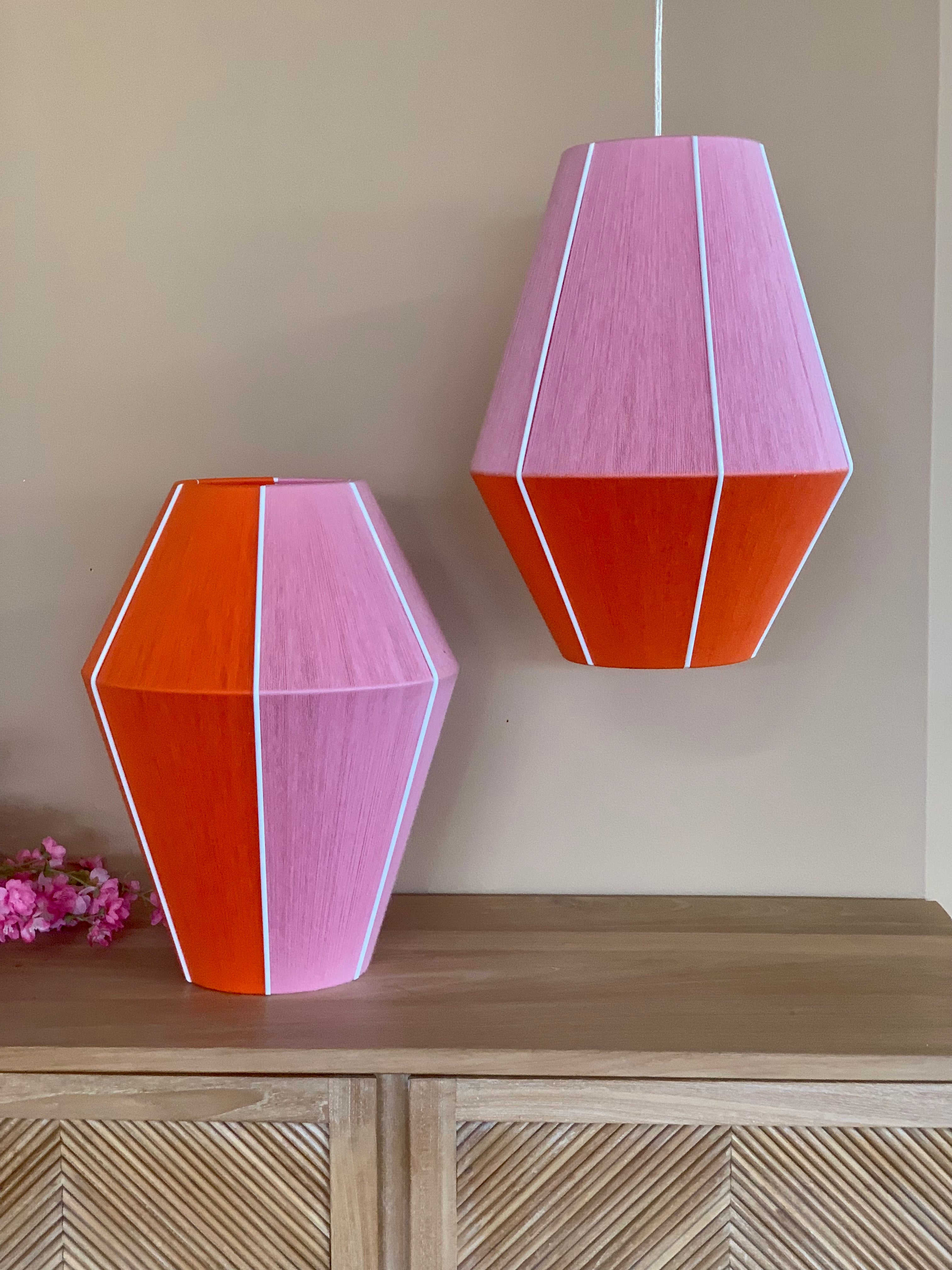 Collection image 3 of Taylor Baya pendant light handwoven in mustard, peach, lilac, and natural yarns by Skye Lightly