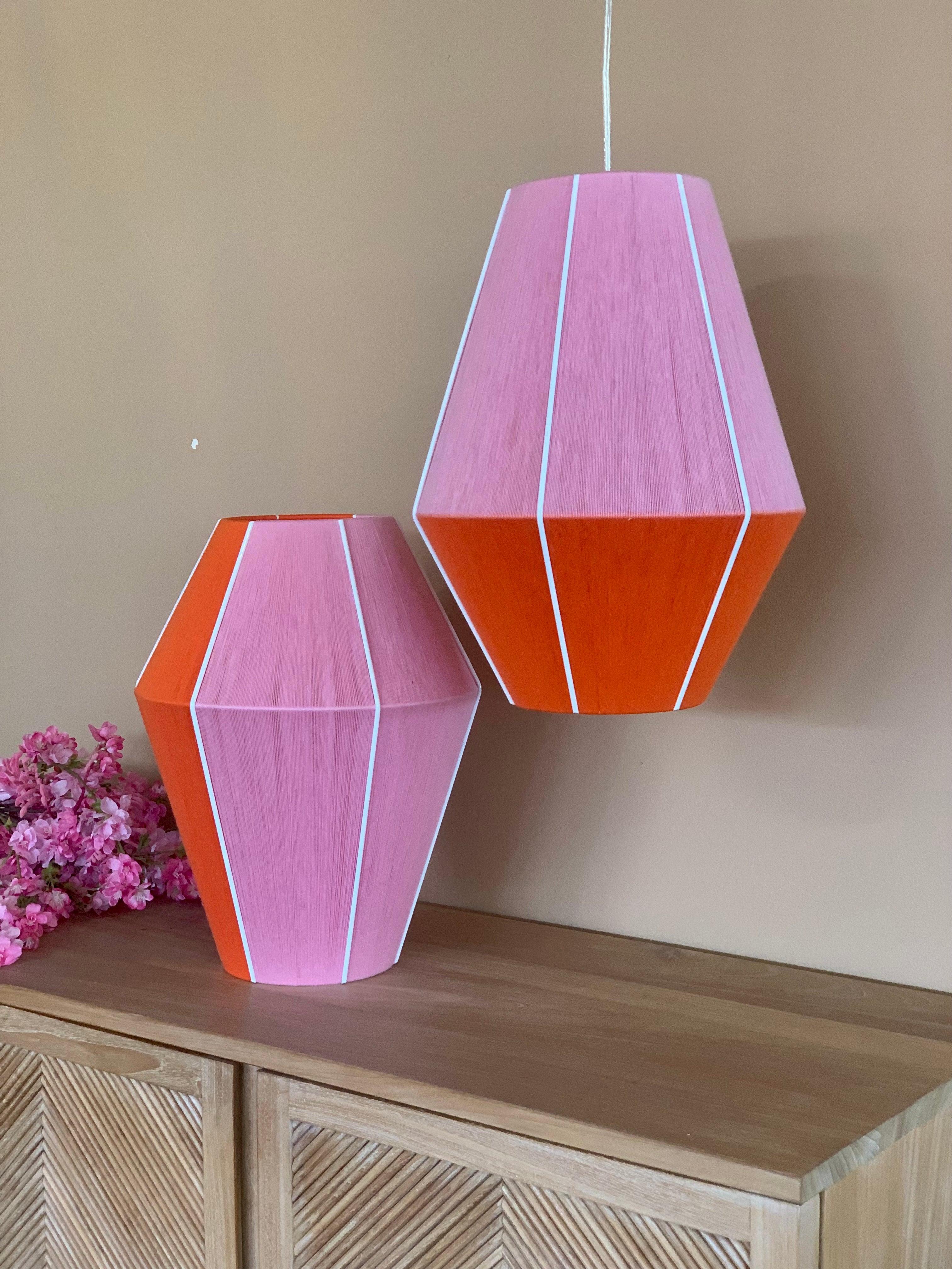 collection image 4 ofTaylor Baya pendant light handwoven in mustard, peach, lilac, and natural yarns by Skye Lightly
